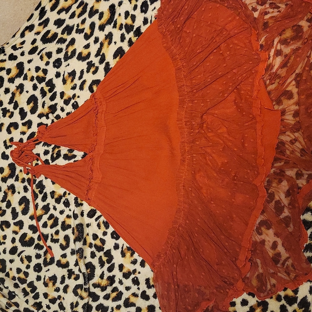 Free People 100 degree mini dress in rust